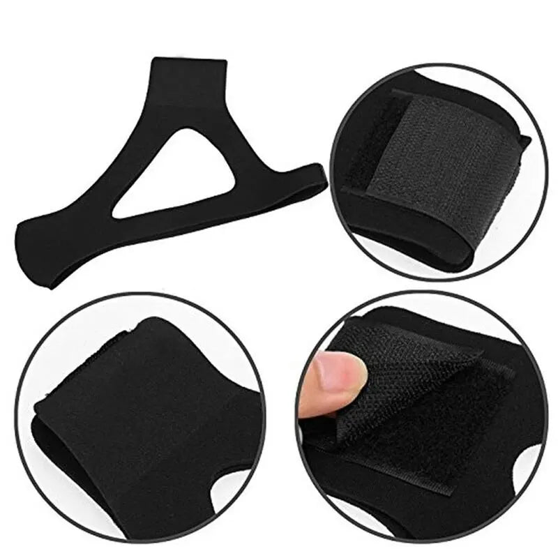 Stop Snoring with Comfort: Black Anti-Snoring Chin Strap for Open Mouth Breathers