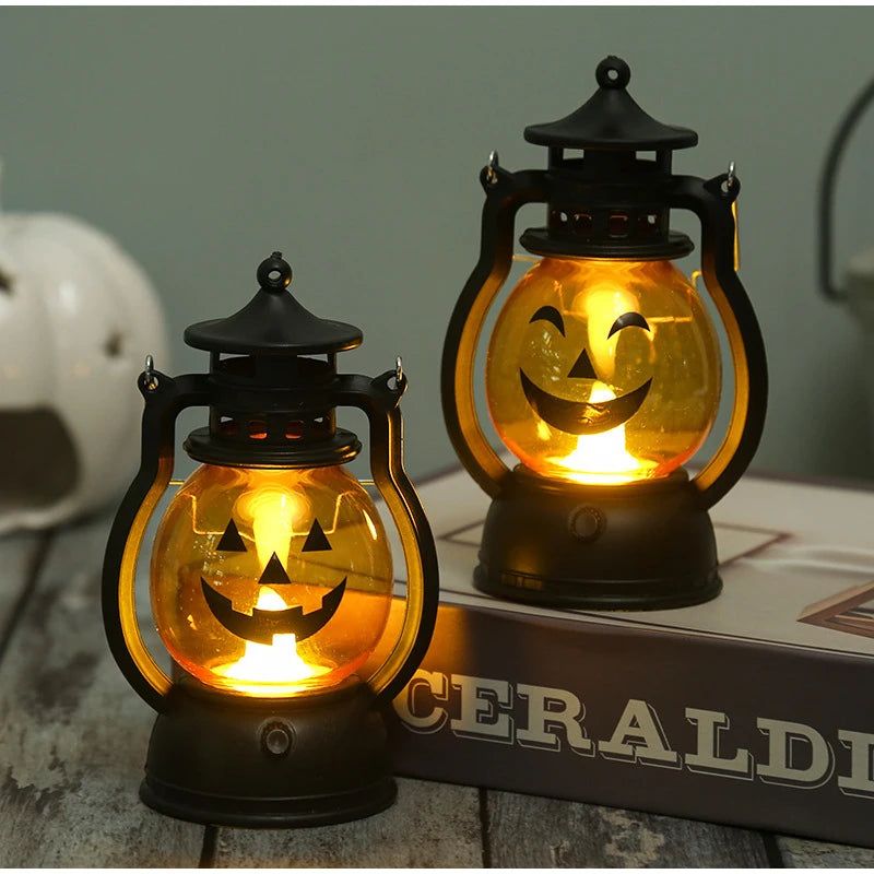 Halloween Pumpkin Luminous Ornaments Festive Atmosphere Decorative Crafts Creative Pumpkin Lamp Ornaments Home Decorations