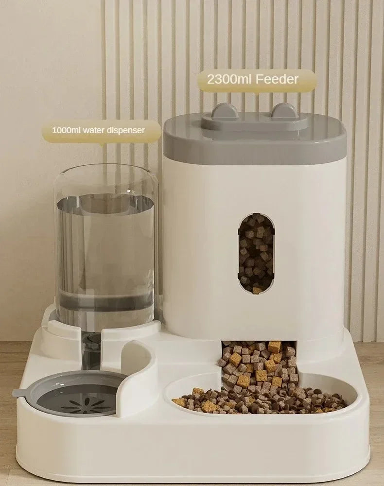 Automatic Feeder Cat Dog Food Bowl with Water Fountain