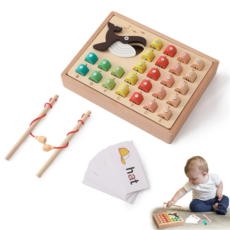 Wooden Rocket 5-in-1 Toy Set - Multifunctional Shape Cognitive Toy and Beaded Montessori Activity for Babies