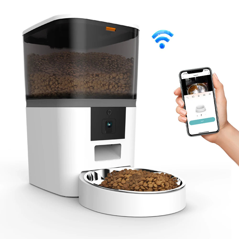 Advanced 4L Smart Pet Feeder with Camera and App Control: Automatic Cat Food Dispenser with Remote Scheduling and Portion Control