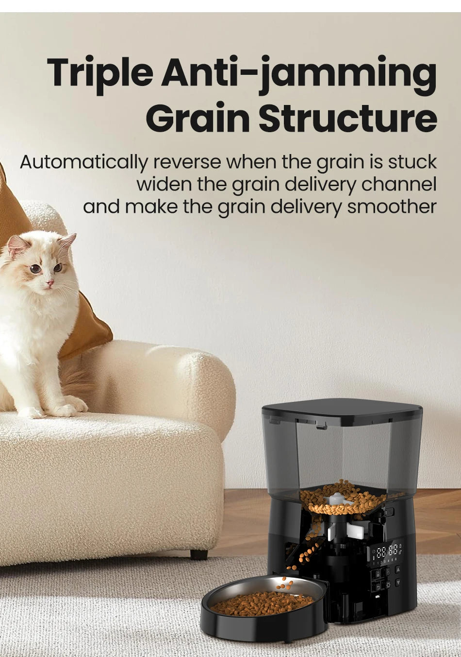 "2L Automatic Feeder for Cats and Dogs with Stainless Steel Bowl – Smart Pet Fresh Food Dispenser and Auto Kibble Dispenser"