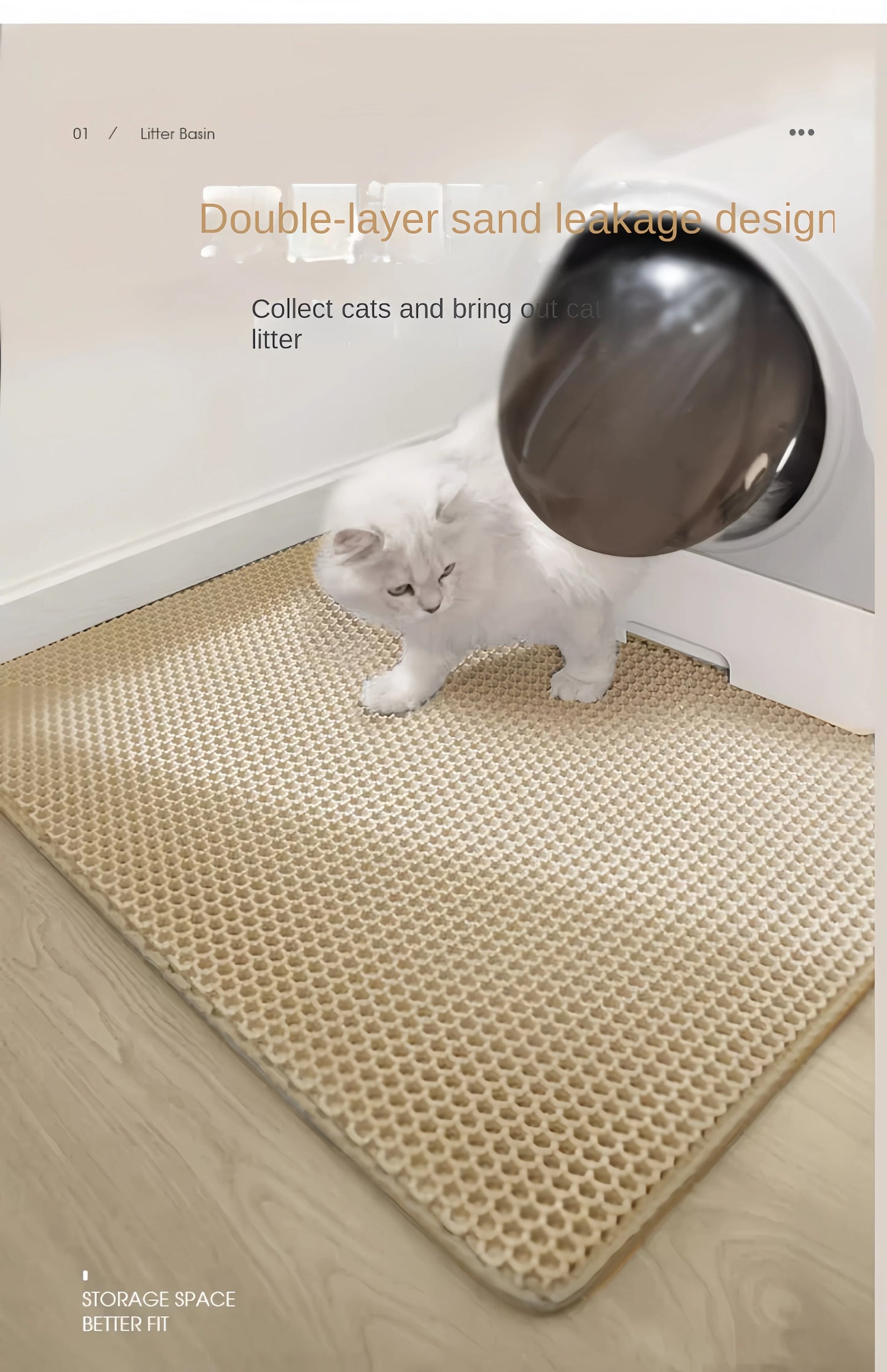 Waterproof Double-Layer Cat Litter Mat – Non-Slip, Washable Pet Litter Box Mat for Easy Cleaning and Maintenance"