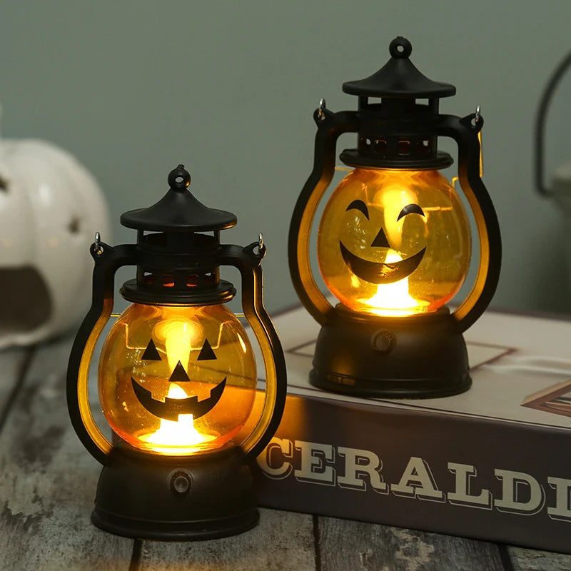 Halloween Pumpkin Luminous Ornaments Festive Atmosphere Decorative Crafts Creative Pumpkin Lamp Ornaments Home Decorations