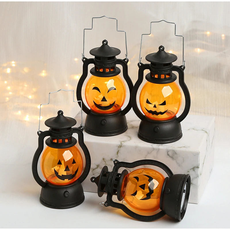 Halloween Pumpkin Luminous Ornaments Festive Atmosphere Decorative Crafts Creative Pumpkin Lamp Ornaments Home Decorations