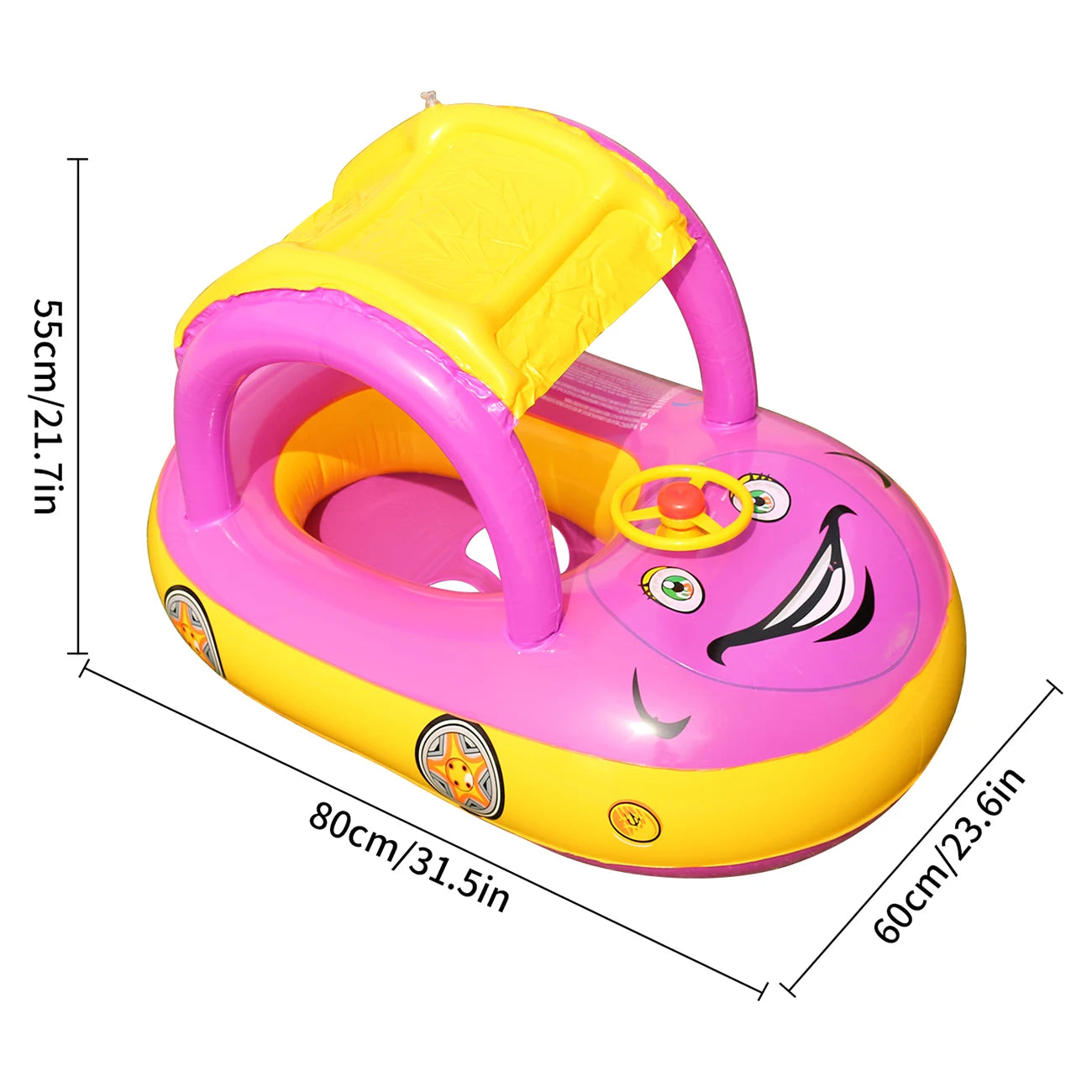 Car-Shaped Toddler Pool Floats: Baby Swimming Ring Beach Toys for Kids Aged 4-6