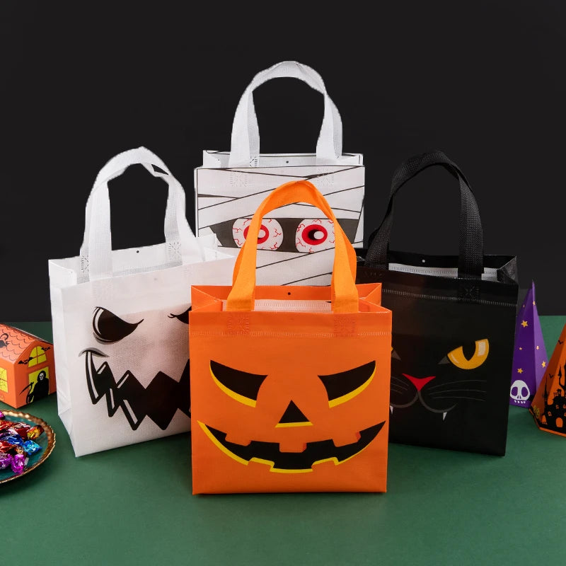 StoBag 24pcs Wholesale Happy Halloween Non-woven Gift Bag Tote Fabric Packaging Kids Storage Pouch Trick or Treat Party Favors drugo zaglavie