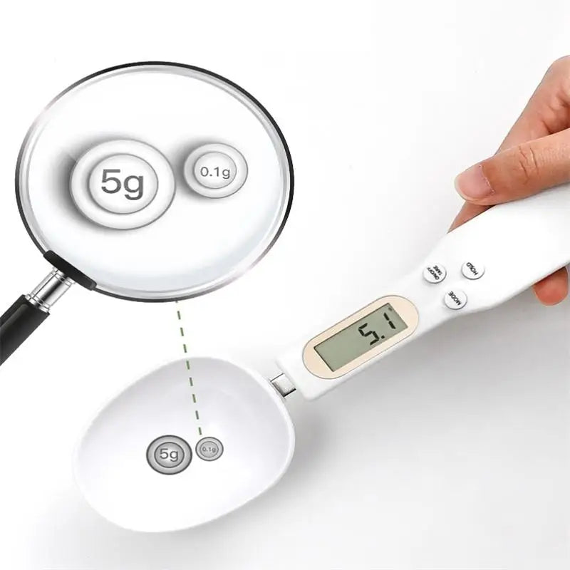 "1Pc LCD Digital Kitchen Scale Spoon - Adjustable Electronic Measuring Spoon for Precise Weighing"