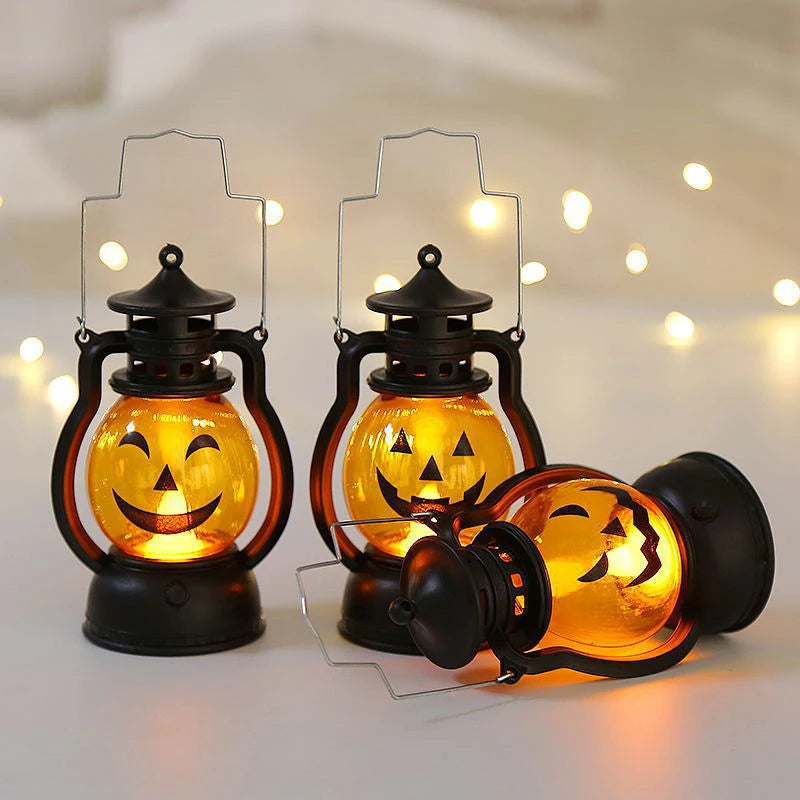 Halloween Pumpkin Luminous Ornaments Festive Atmosphere Decorative Crafts Creative Pumpkin Lamp Ornaments Home Decorations