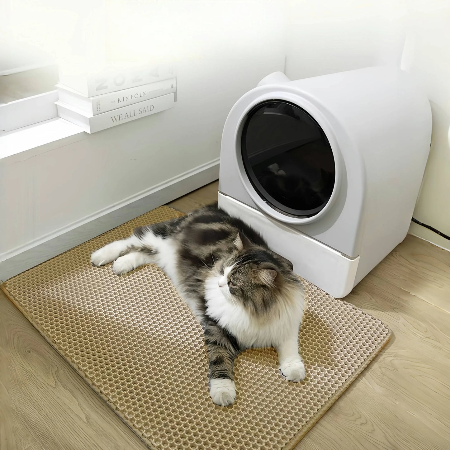 Waterproof Double-Layer Cat Litter Mat – Non-Slip, Washable Pet Litter Box Mat for Easy Cleaning and Maintenance"