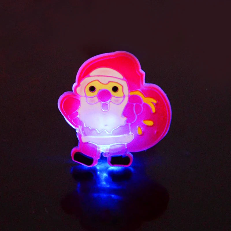 LED Halloween & Christmas Glowing Rings – Pumpkin, Ghost, Skull, Santa & Snowman Party Decorations and Kids’ Gifts