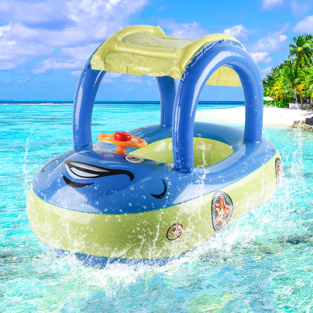 Car-Shaped Toddler Pool Floats: Baby Swimming Ring Beach Toys for Kids Aged 4-6