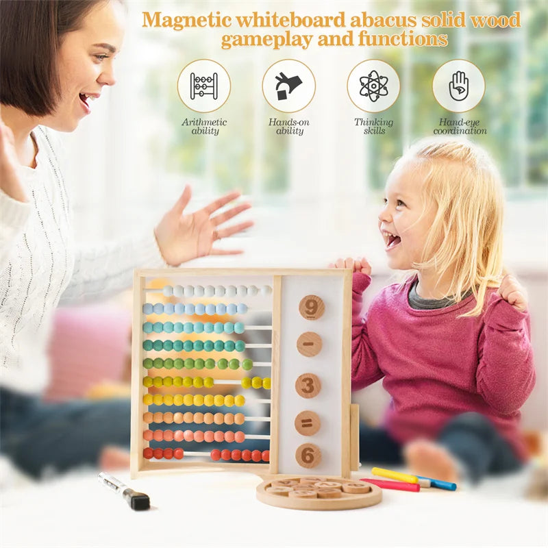 Wooden Rocket 5-in-1 Toy Set - Multifunctional Shape Cognitive Toy and Beaded Montessori Activity for Babies