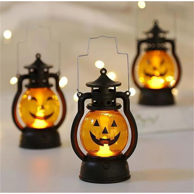 Halloween Pumpkin Luminous Ornaments Festive Atmosphere Decorative Crafts Creative Pumpkin Lamp Ornaments Home Decorations