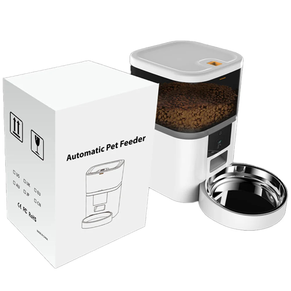 Advanced 4L Smart Pet Feeder with Camera and App Control: Automatic Cat Food Dispenser with Remote Scheduling and Portion Control