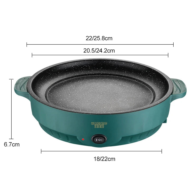 Electric MultiCooker and Frying Pan – 220V Non-Stick Cooking Machine for Barbecue, Fried Steak, Fish, and Omelettes"