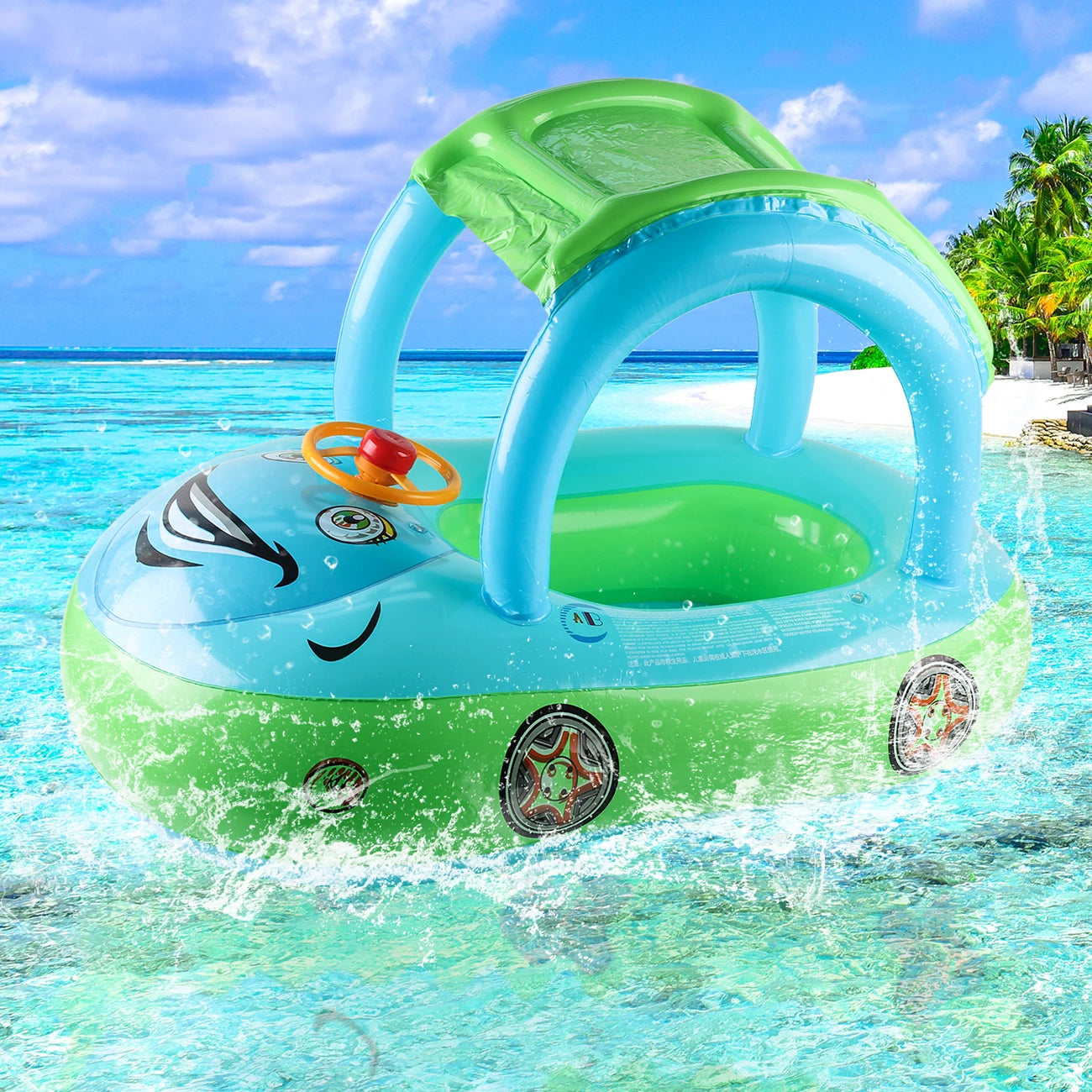 Car-Shaped Toddler Pool Floats: Baby Swimming Ring Beach Toys for Kids Aged 4-6