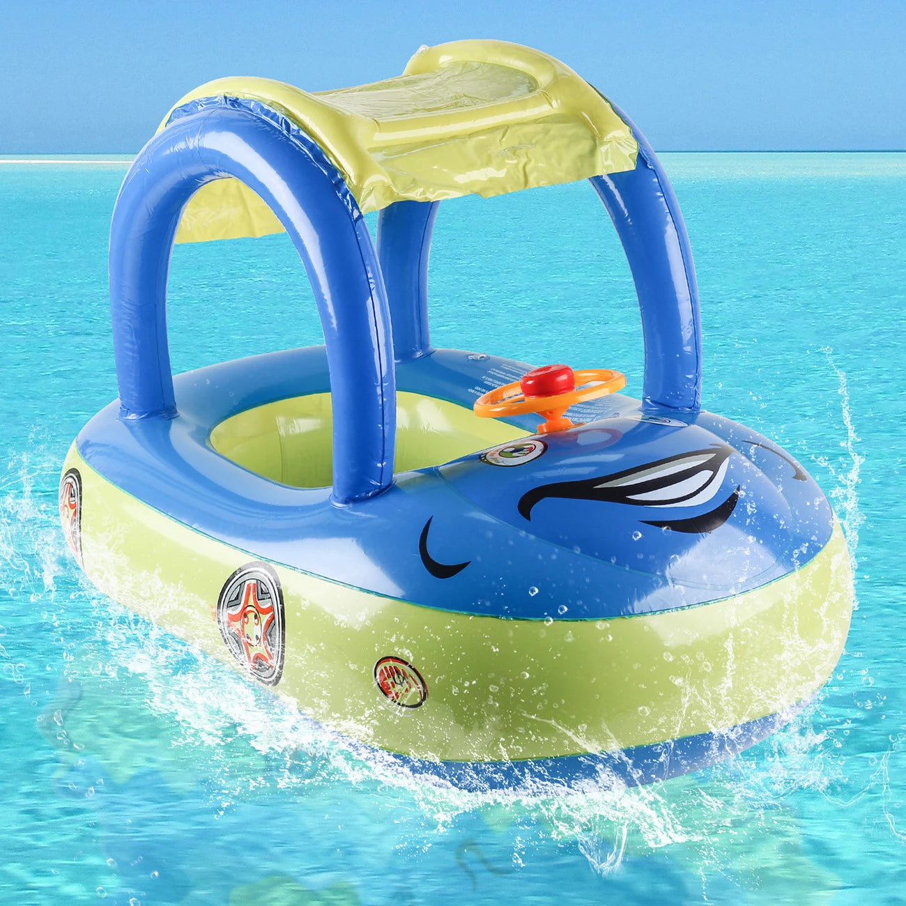 Car-Shaped Toddler Pool Floats: Baby Swimming Ring Beach Toys for Kids Aged 4-6