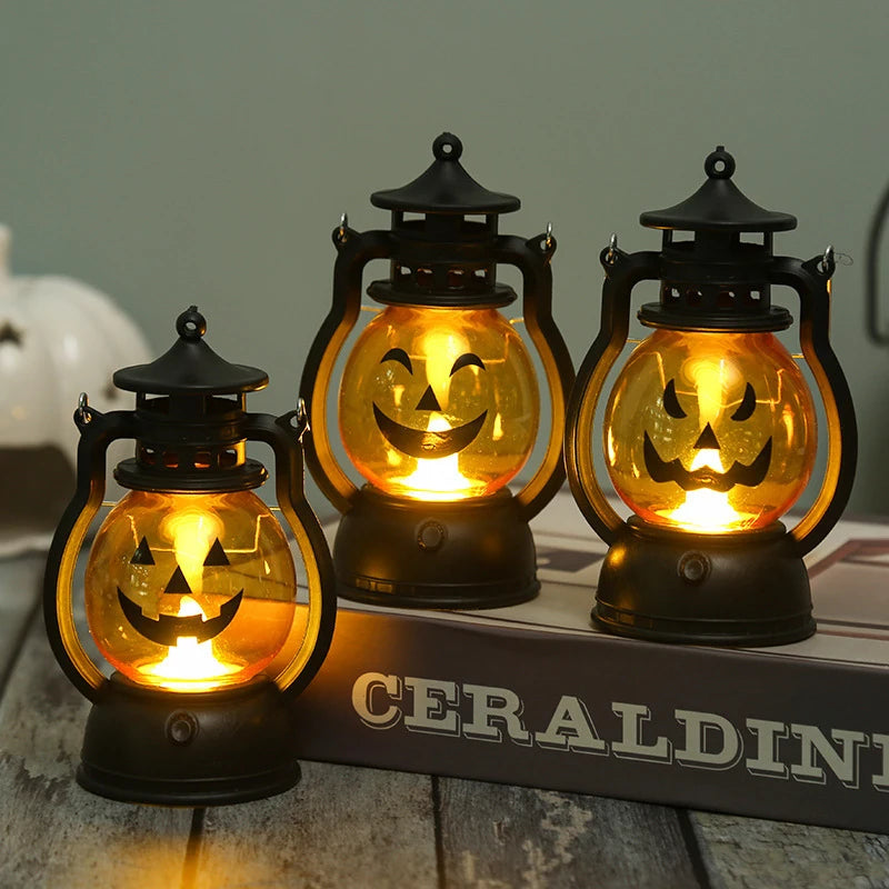 Halloween Pumpkin Luminous Ornaments Festive Atmosphere Decorative Crafts Creative Pumpkin Lamp Ornaments Home Decorations